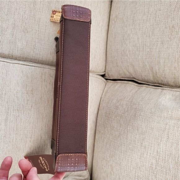Garth Coated Zipper Genuine Leather Laptop Messenger Bag  NEW! Boconi: Garth Urban Leather Messenger Bag in Cognac
